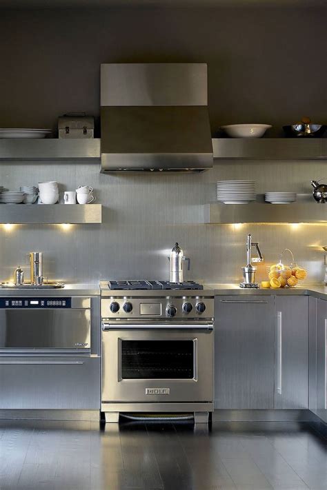 kitchen cabinets in metal chrome or steel|metal kitchen cabinets examples.